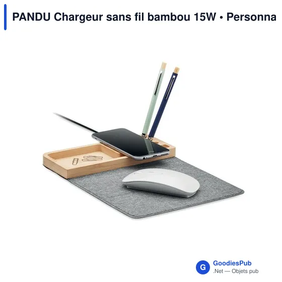PANDU Chargeur sans fil bambou 15W - Image 2