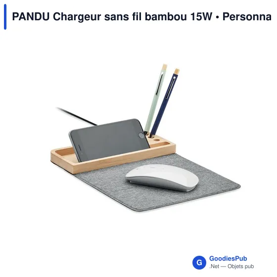PANDU Chargeur sans fil bambou 15W - Image 3