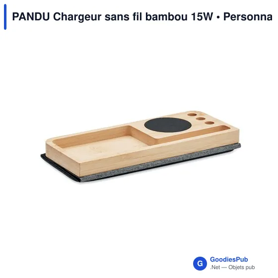 PANDU Chargeur sans fil bambou 15W - Image 5
