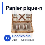 Panier pique-nique personnalisable pour 2 personnes avec logo - Miniature 1