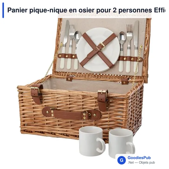 Panier pique-nique personnalisable pour 2 personnes avec logo - Image 2