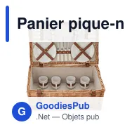 Panier pique-nique personnalisable en osier pour 4 personnes - Levinavec logo - Miniature 1