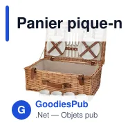 Panier pique-nique personnalisable en osier pour 4 personnes - Levinavec logo - Miniature 2