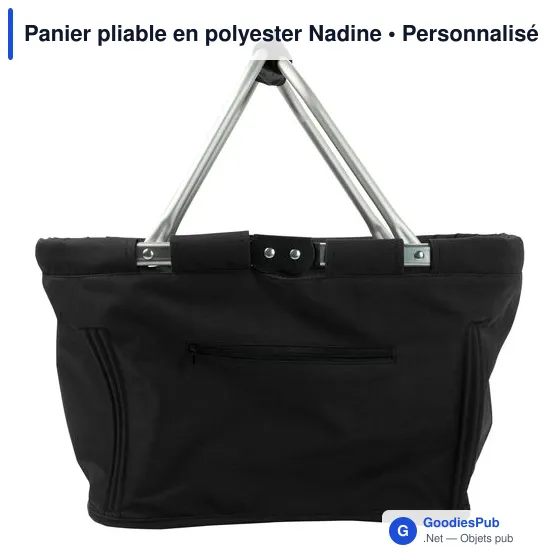 Panier pliable en polyester personnalisable avec logo - Nadine - Image 1