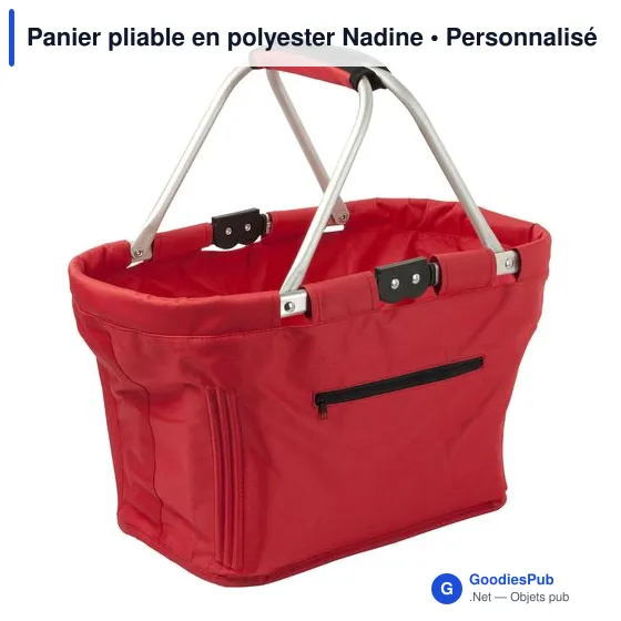Panier pliable en polyester personnalisable avec logo - Nadine - Image 4