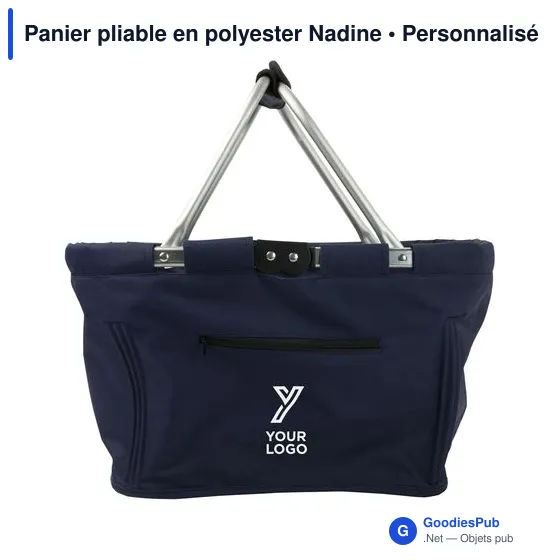 Panier pliable en polyester personnalisable avec logo - Nadine - Image 9