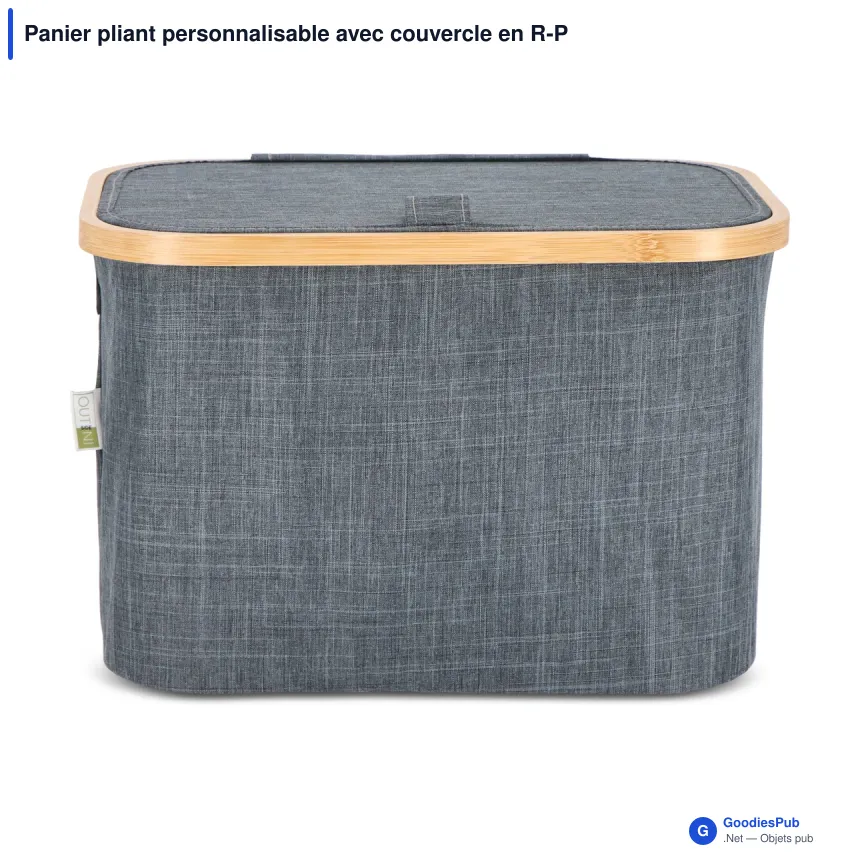 Panier pliant personnalisable avec couvercle en R-PET avec logo - InSideOut Sogne - Image 4