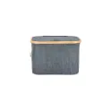 Variante Gris foncé - Panier pliant personnalisable avec couvercle en R-PET avec logo - InSideOut Sogne