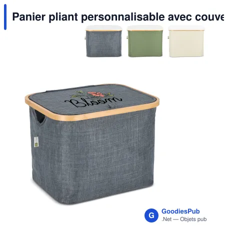 Panier pliant personnalisable avec couvercle 40,5 x 33 x 30 cm - InSideOut Sogne