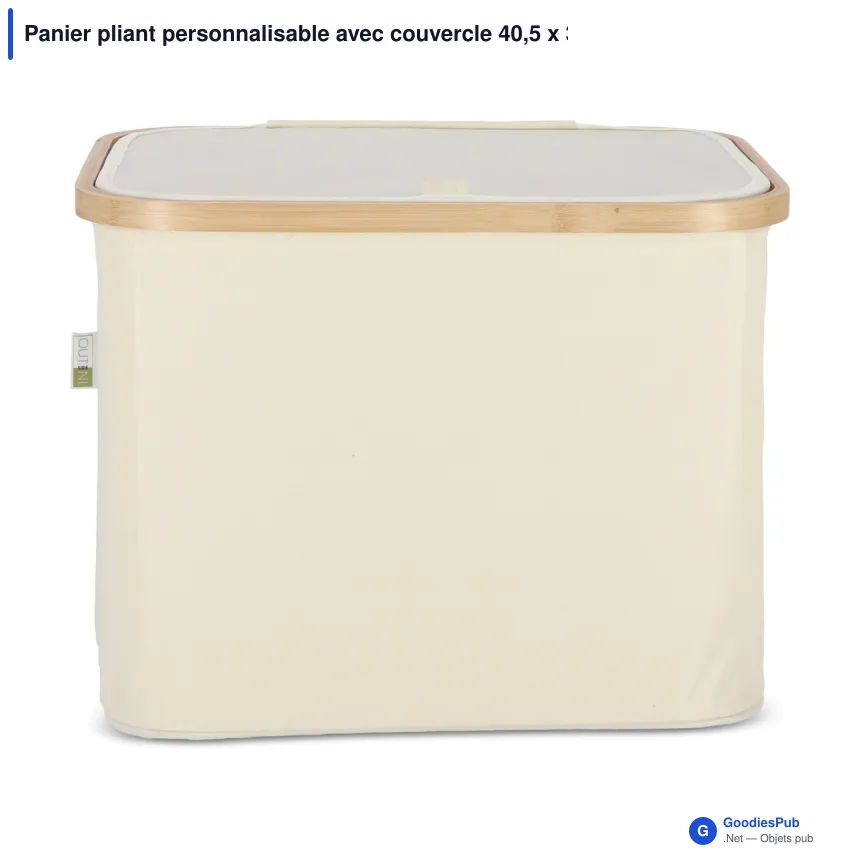 Panier pliant personnalisable avec couvercle 40,5 x 33 x 30 cm - InSideOut Sogne - Image 2