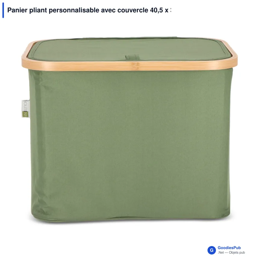 Panier pliant personnalisable avec couvercle 40,5 x 33 x 30 cm - InSideOut Sogne - Image 3
