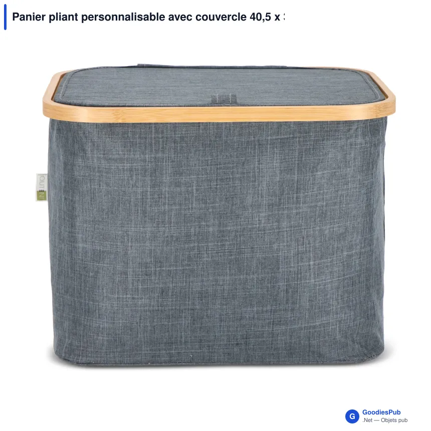 Panier pliant personnalisable avec couvercle 40,5 x 33 x 30 cm - InSideOut Sogne - Image 4