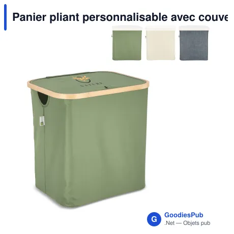 Panier pliant personnalisable avec couvercle 40,5 x 33 x 42 cm - InSideOut Sogne