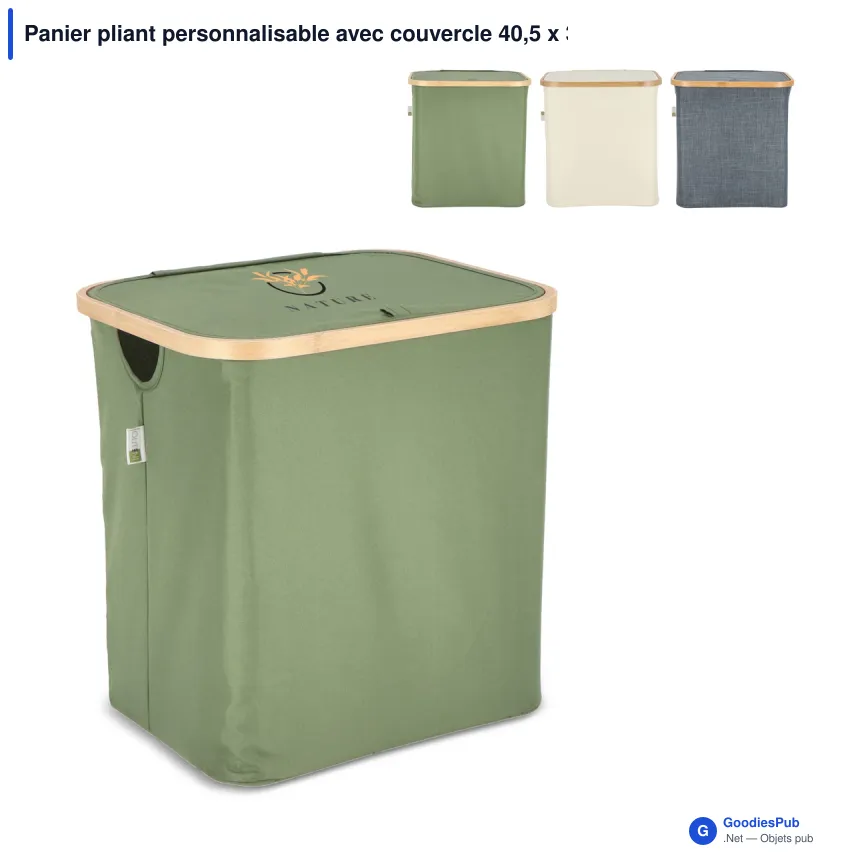Panier pliant personnalisable avec couvercle 40,5 x 33 x 42 cm - InSideOut Sogne - Image 1