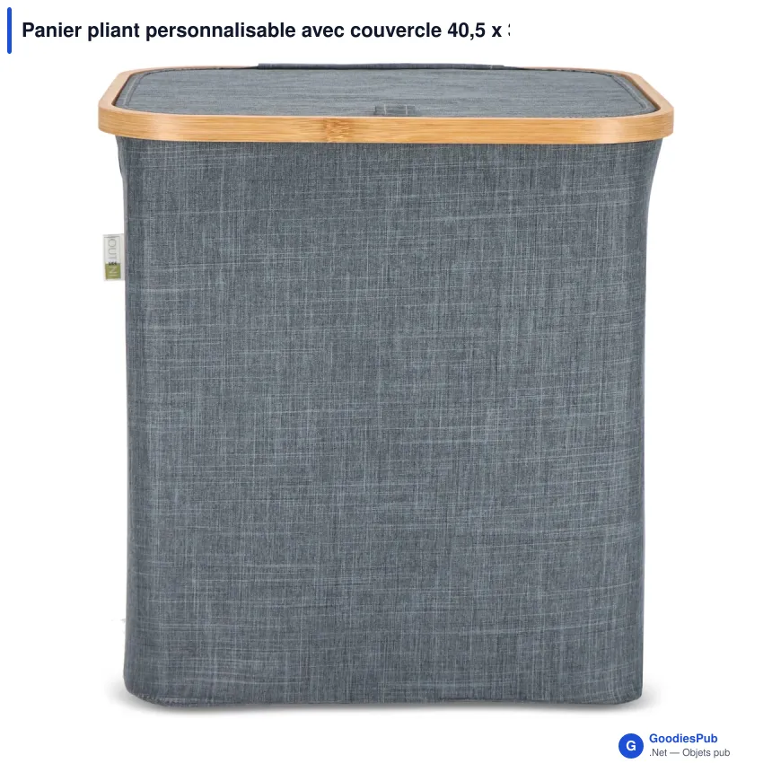 Panier pliant personnalisable avec couvercle 40,5 x 33 x 42 cm - InSideOut Sogne - Image 2