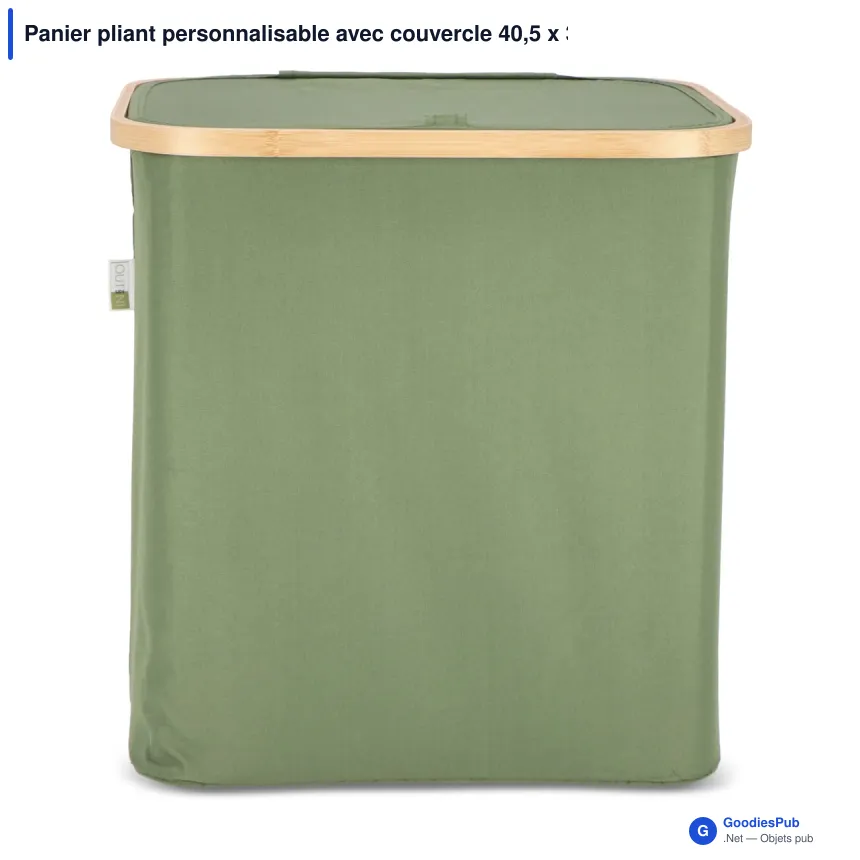 Panier pliant personnalisable avec couvercle 40,5 x 33 x 42 cm - InSideOut Sogne - Image 3