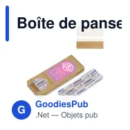 Boîte de pansements personnalisable en bambou avec logo - Bambou naturel - Miniature 1