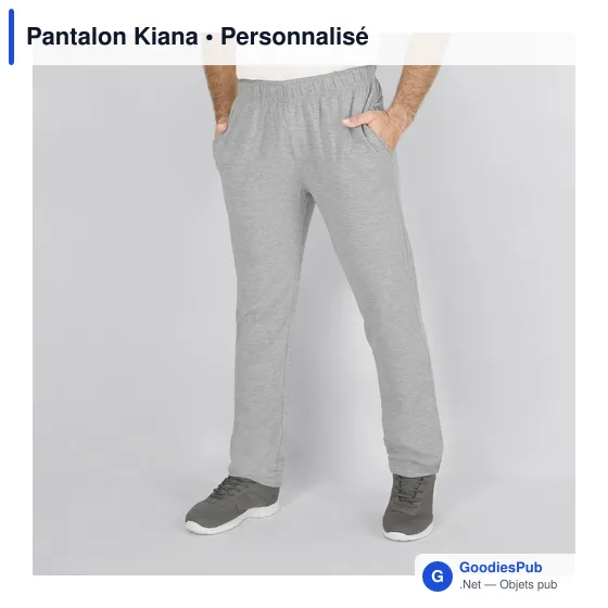 Pantalon long unisexe personnalisable en coton - Kianaavec logo - Image 12