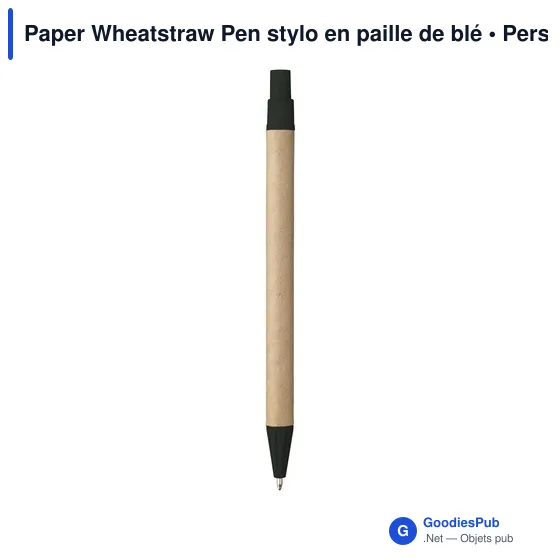 Stylo bille personnalisable en paille de blé avec logo - Image 2