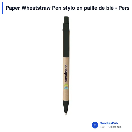 Stylo bille personnalisable en paille de blé avec logo - Image 3