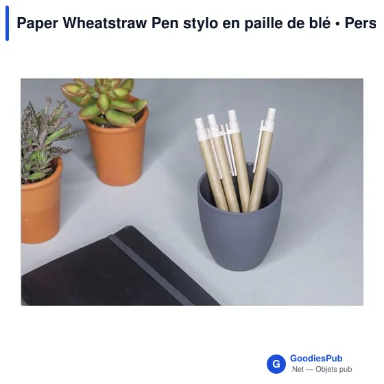 Stylo bille personnalisable en paille de blé avec logo - Image 4