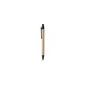 Variante noir - Stylo bille personnalisable en paille de blé avec logo