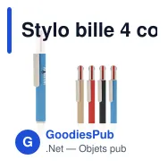 Stylo bille 4 couleurs personnalisable en papier avec logo - Miniature 1