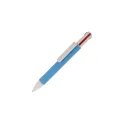 Variante Bleu - Stylo bille 4 couleurs personnalisable en papier avec logo