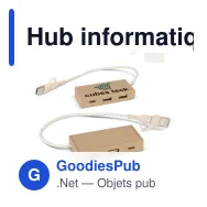 Hub informatique personnalisable en papier recyclé avec logo - Bio-papier - Miniature 1
