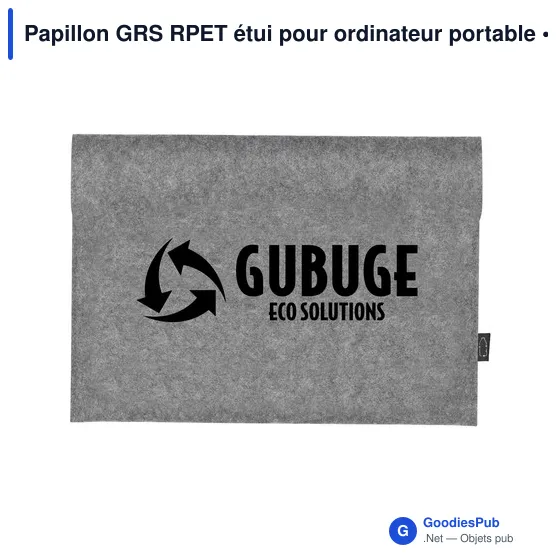 Étui pour ordinateur portable personnalisable avec logo - Papillon GRS RPET - Image 2