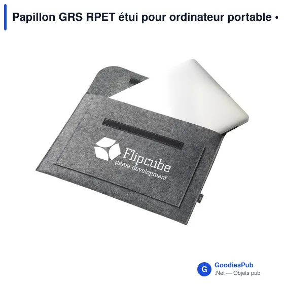Étui pour ordinateur portable personnalisable avec logo - Papillon GRS RPET - Image 3