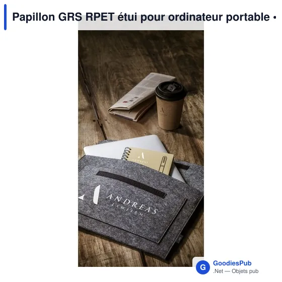 Étui pour ordinateur portable personnalisable avec logo - Papillon GRS RPET - Image 5