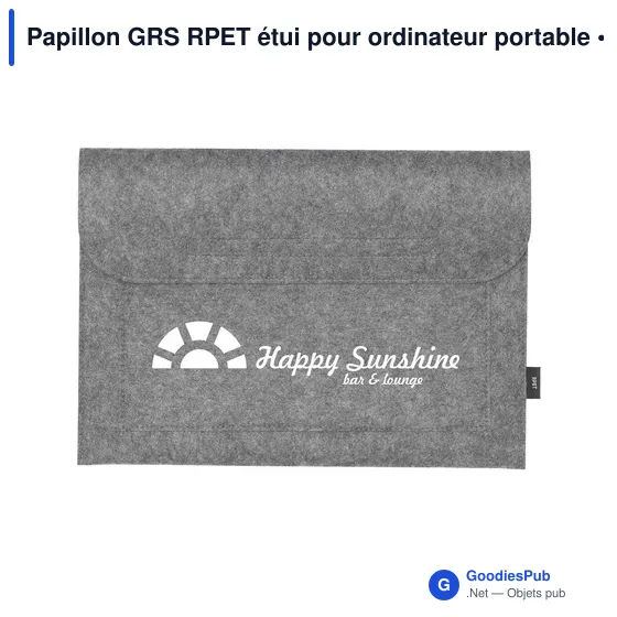 Étui pour ordinateur portable personnalisable avec logo - Papillon GRS RPET - Image 6