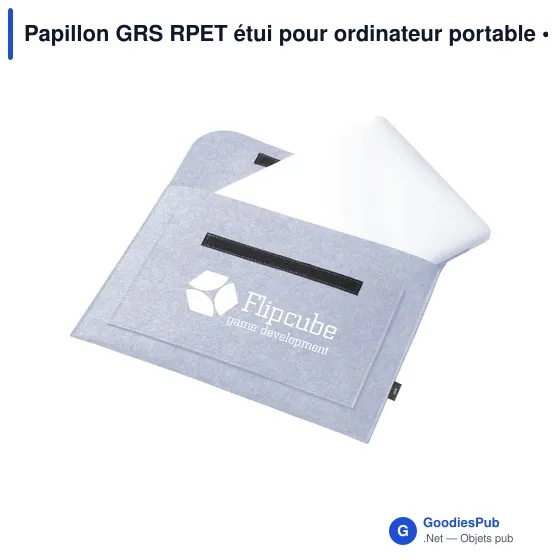 Étui pour ordinateur portable personnalisable avec logo - Papillon GRS RPET - Image 7