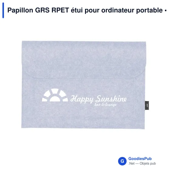 Étui pour ordinateur portable personnalisable avec logo - Papillon GRS RPET - Image 8