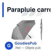 Parapluie carré automatique personnalisable 27 pouces avec logo - Deluxe - Miniature 1
