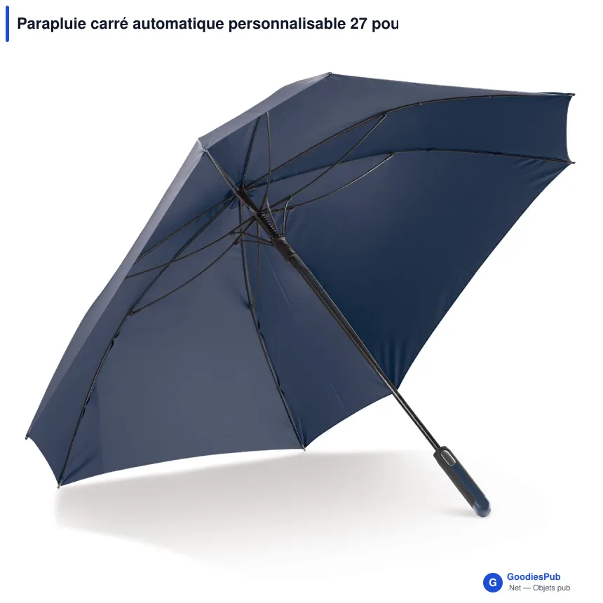 Parapluie carré automatique personnalisable 27 pouces avec logo - Deluxe - Image 2