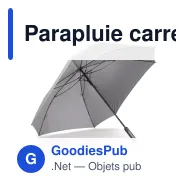 Parapluie carré automatique personnalisable 27 pouces avec logo - Deluxe - Miniature 3