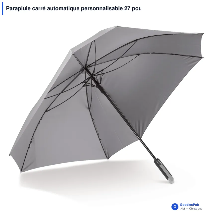 Parapluie carré automatique personnalisable 27 pouces avec logo - Deluxe - Image 3