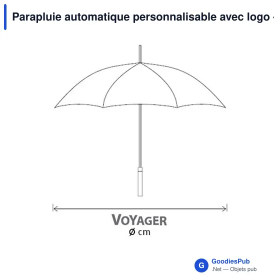 Parapluie automatique personnalisable avec logo - Dwight - Image 10