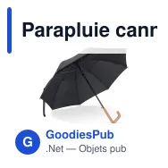 Parapluie canne personnalisable 23 pouces en R-PET et bois avec logo - Bâton - Miniature 2