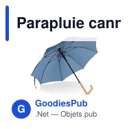 Parapluie canne personnalisable 23 pouces en R-PET et bois avec logo - Bâton - Miniature 3