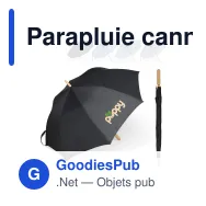 Parapluie canne personnalisable 25 pouces R-PET poignée droite avec logo - Bâton - Miniature 1