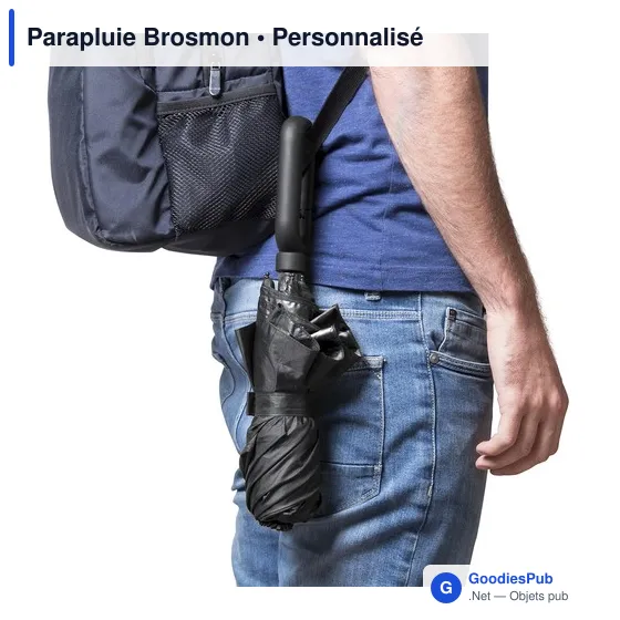 Parapluie pliable personnalisable Brosmon avec logo - Image 11