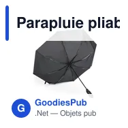 Parapluie pliable personnalisable Brosmon avec logo - Miniature 9