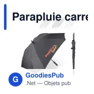 Parapluie carré personnalisable 27 pouces en pongée avec logo - Deluxe Square - Miniature 1