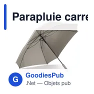 Parapluie carré personnalisable 27 pouces en pongée avec logo - Deluxe Square - Miniature 2
