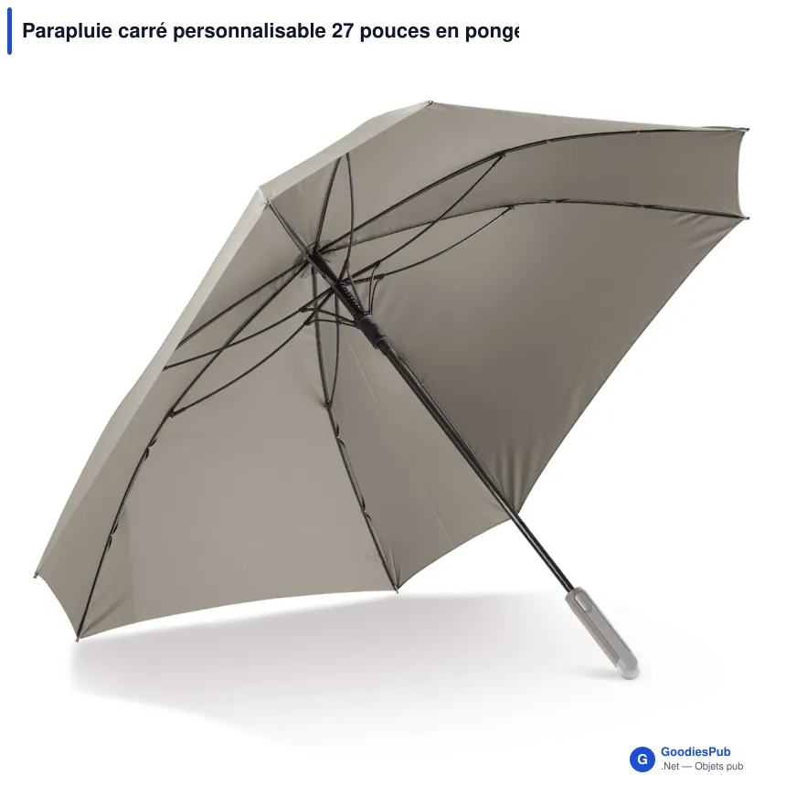Parapluie carré personnalisable 27 pouces en pongée avec logo - Deluxe Square - Image 2