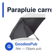Parapluie carré personnalisable 27 pouces en pongée avec logo - Deluxe Square - Miniature 3