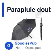 Parapluie double personnalisable 25 pouces à ouverture automatique avec logo - Duo - Miniature 1